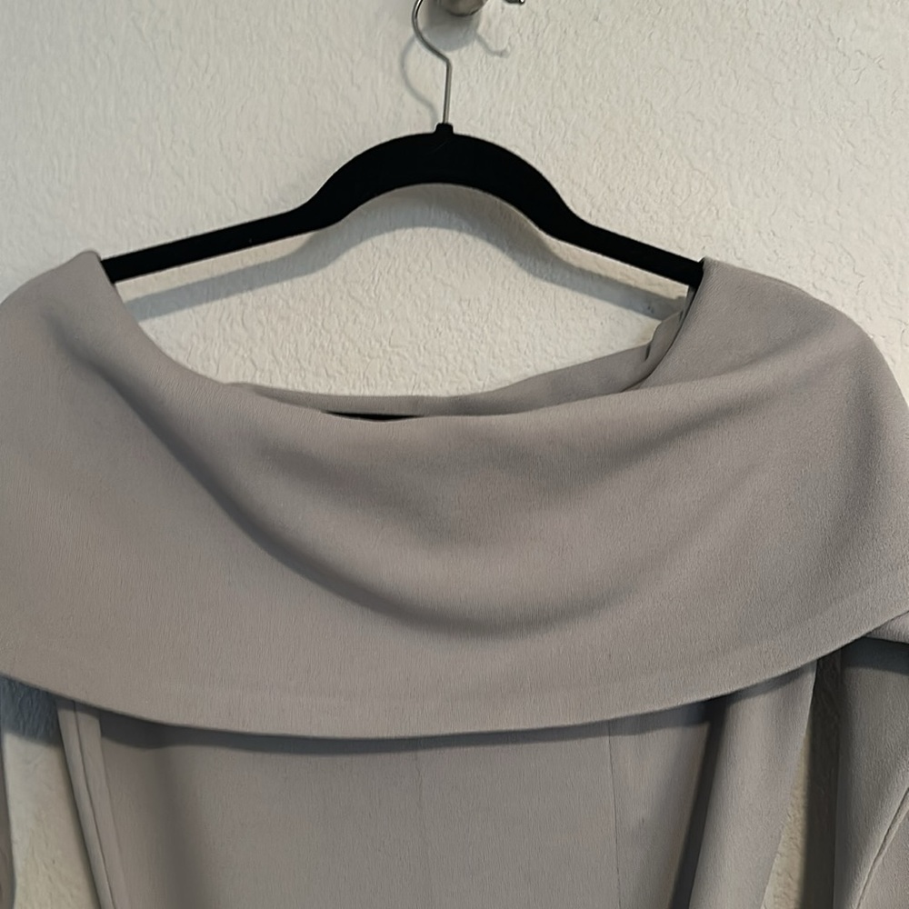 Safiyaa beautiful gray tunic belted off shoulder top 8 - Picture 2 of 15